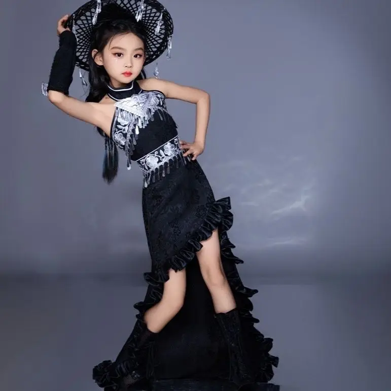 Ethnic Fashion Runway - Costume pour enfants, jupe traînante, vêtements