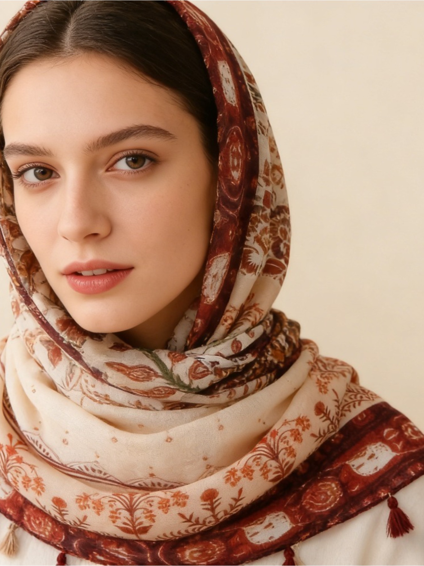 1 pièce, écharpe en soie à fle - Go Ethnic Fashion avis et prix